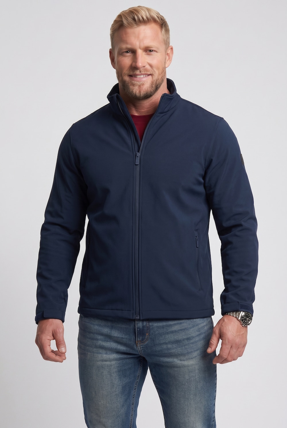 Softshell jas, opstaande kraag, ritssluiting, fleece binnenkant, tot 8XL