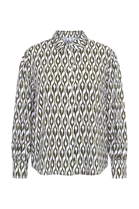 Bluse, bedruckt, Oversized, Hemdkragen, Langarm