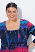 Jerseykleid, Batikmuster, A-Linie, Carré-Ausschnitt, 3/4-Arm