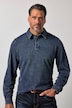 Langarm-Poloshirt, Piqué, Indigo-Färbung, bis 8 XL