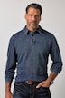 Langarm-Poloshirt, Piqué, Indigo-Färbung, bis 8 XL