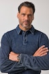 Langarm-Poloshirt, Piqué, Indigo-Färbung, bis 8 XL