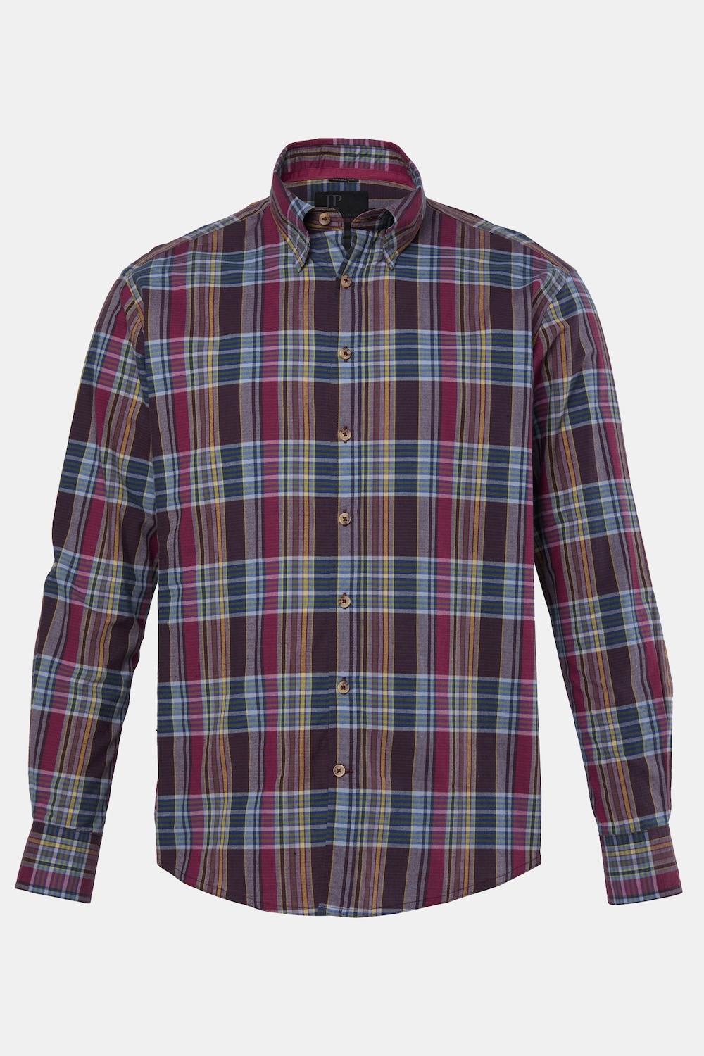 Chemise à carreaux, manches longues et col à pointes boutonnées (boutons dissimulés), coupe Modern Fit - jusqu'au 8 XL