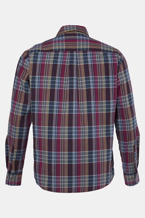 Ternet skjorte, langærmet, skjult button-down krave, moderne pasform, op til 8 XL
