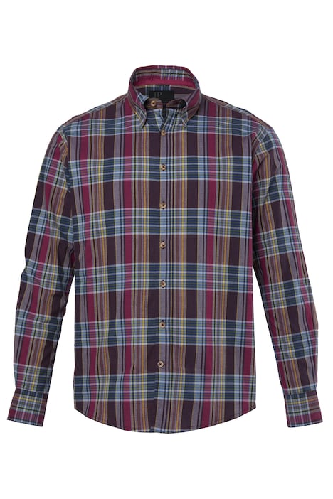 Kostkovaná košile, dlouhé rukávy, moderní střih, přehnutý košilový límec s knoflíky, do vel. 8XL