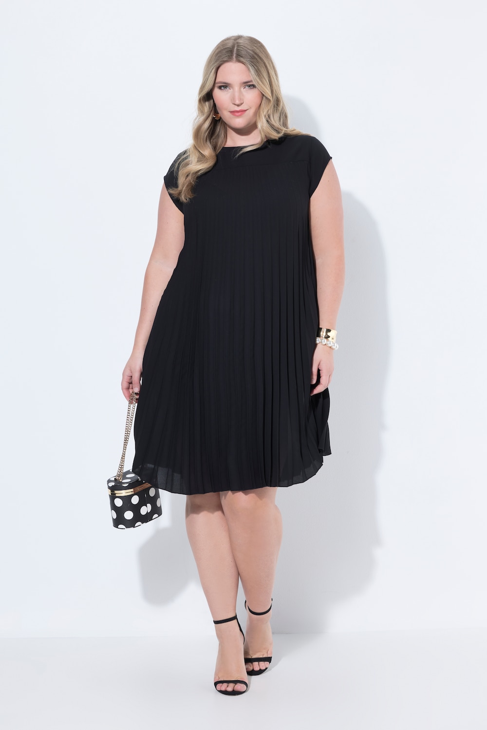 Plissee-Kleid, Plissee-Mix, ärmellos