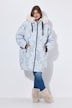 Funktionsmantel, oversized, Teddyfutter, Kapuze, 2-Wege-Zipper
