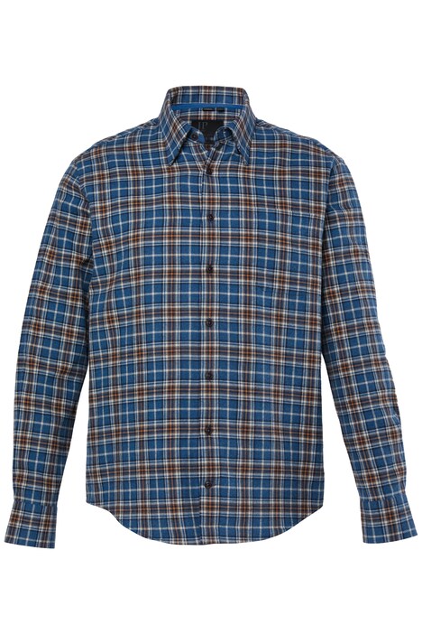Kostkovaná košile, dlouhé rukávy, flanel, moderní střih, do vel. 8XL