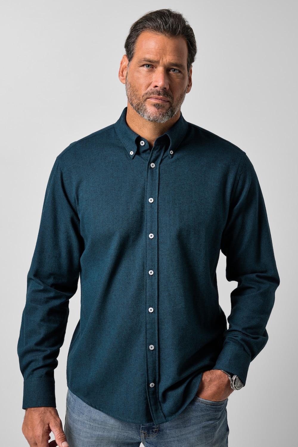 Flanellhemd, Langarm, Modern Fit, bis 8 XL