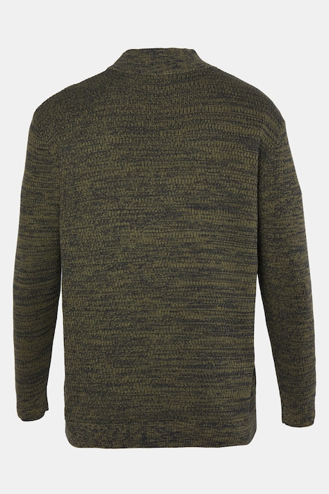 Jumper, tofarvet grovstrik, ståkrave, op til str. 7XL