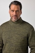 Jumper, tofarvet grovstrik, ståkrave, op til str. 7XL