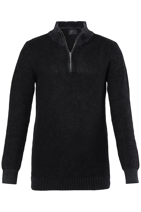 Mikina se stojáčkem a krátkým zipem, vintage vzhled, až 7 XL