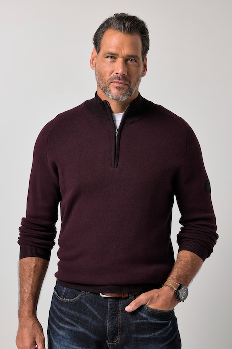 Troyer, CashmereTouch, Stehkragen mit Zipper,bis 7 XL