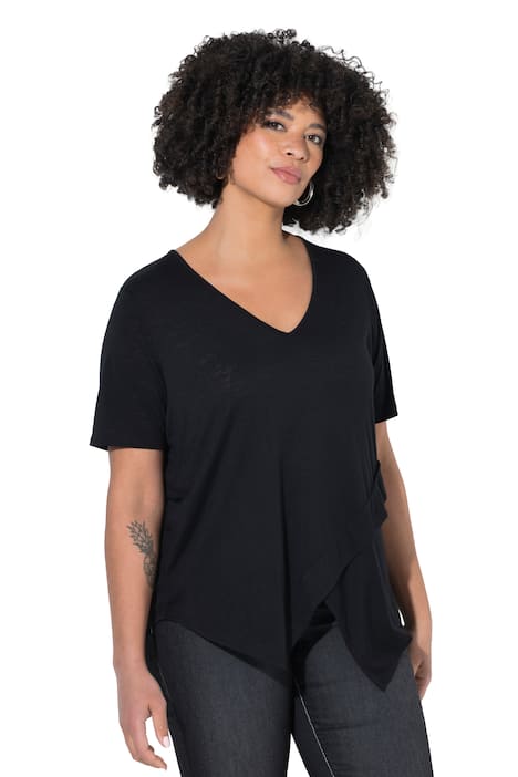 Halenkové tričko, leopardí vzor, vypalovaný žerzej, prodloužený lem