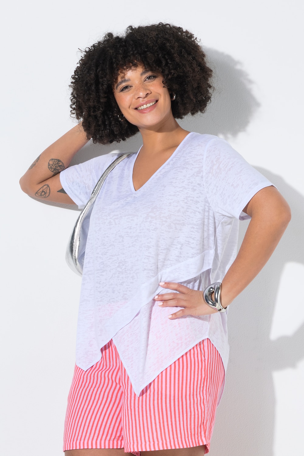Overhemdblouse, jersey met leo burnout-effect