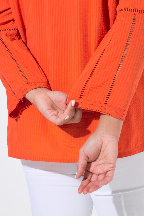 Bluse, A-Linie, Pailletten-Stickerei, Langarm