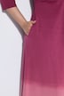 Jerseykleid, Batikmuster, A-Linie, V-Ausschnitt, 3/4-Arm