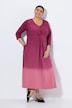 Jerseykleid, Batikmuster, A-Linie, V-Ausschnitt, 3/4-Arm