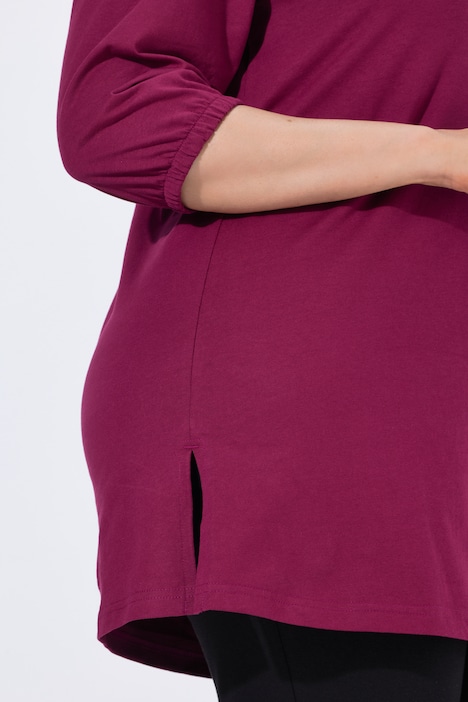 Longshirt, Puffärmel, V-Ausschnitt, 3/4-Arm