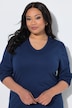 Longshirt, Puffärmel, V-Ausschnitt, 3/4-Arm