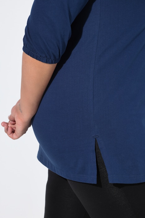 Longshirt, Puffärmel, V-Ausschnitt, 3/4-Arm