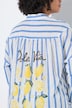 Bluse, oversized, Streifen, Zitronen-Motiv