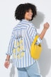 Bluse, oversized, Streifen, Zitronen-Motiv