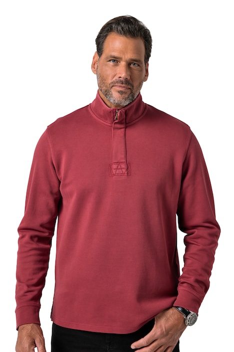 Mikina se stojáčkem a krátkým zipem, teplákovina, vintage vzhled, do vel. 8XL