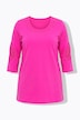 Longshirt, bestickter Rundhalsausschnitt, 3/4-Arm