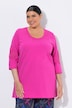 Longshirt, bestickter Rundhalsausschnitt, 3/4-Arm
