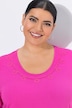 Longshirt, bestickter Rundhalsausschnitt, 3/4-Arm