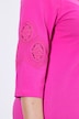 Longshirt, bestickter Rundhalsausschnitt, 3/4-Arm