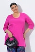 Longshirt, bestickter Rundhalsausschnitt, 3/4-Arm