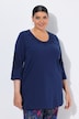 Longshirt, bestickter Rundhalsausschnitt, 3/4-Arm