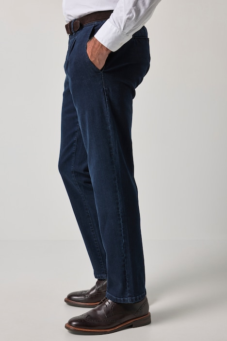 Chino jeansFLEXNAMIC®, denim, mavevenlig pasform, tilspidset løs pasform, op til størrelse 72
