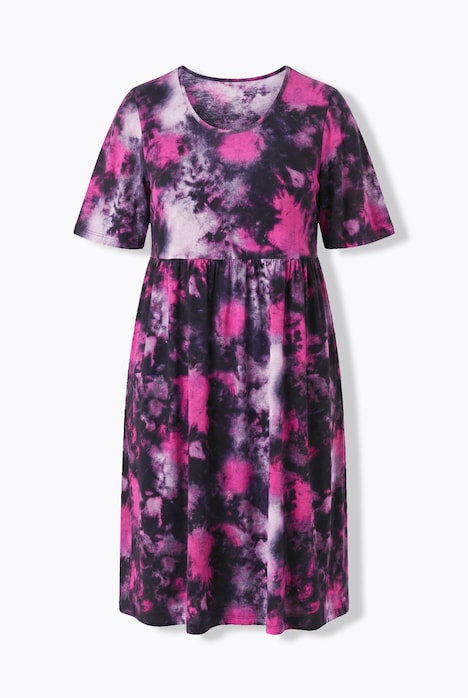 Mesh-Kleid, A-Linie, Batik-Muster, Unterkleid