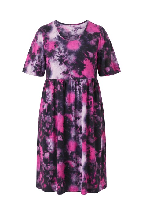 Šaty ze síťoviny, áčkový střih, s batikovaným vzorem a podšívkou