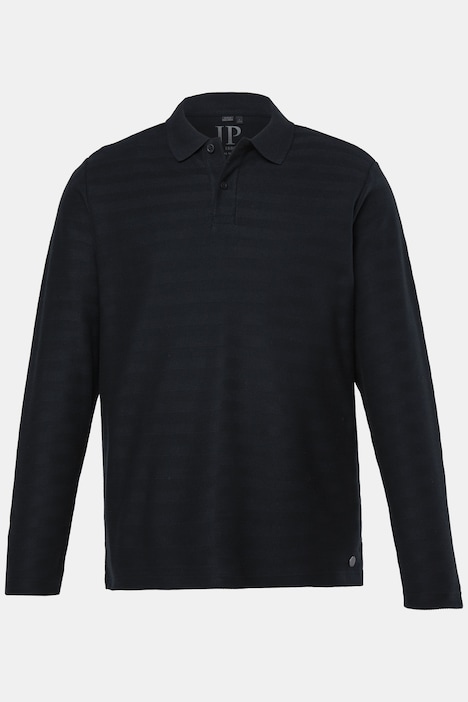 Langarm-Poloshirt, Ringel, Jacquard, bis 8 XL