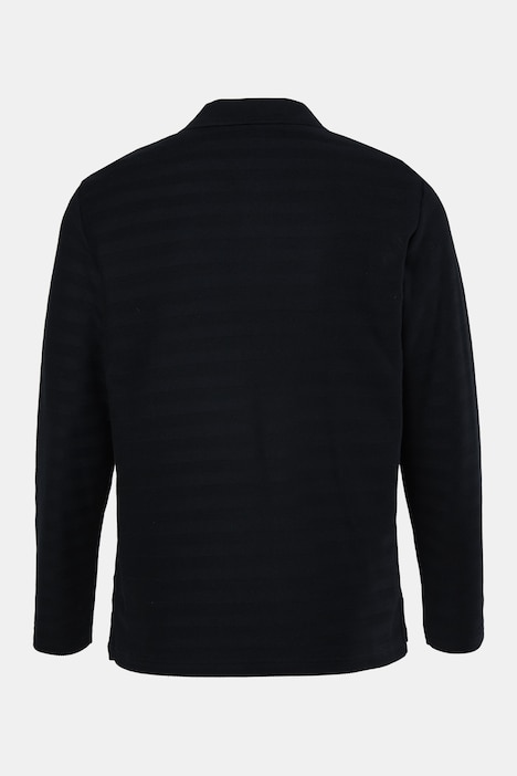 Langarm-Poloshirt, Ringel, Jacquard, bis 8 XL