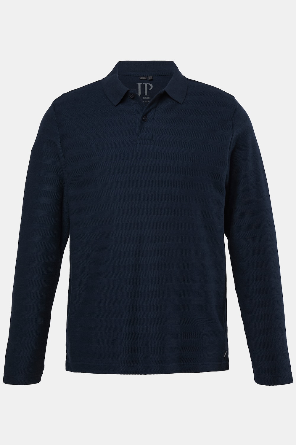 Polo à manches longues, rayé, jacquard, jusqu'à la taille 8 XL