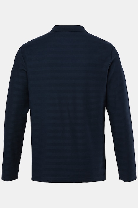Langarm-Poloshirt, Ringel, Jacquard, bis 8 XL