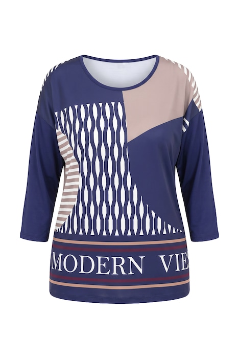Shirt, grafischer Druck, Oversized, Rundhals, 3/4-Arm