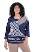 Shirt, grafischer Druck, Oversized, Rundhals, 3/4-Arm