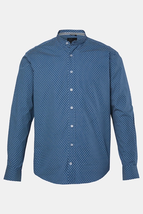 Hemd, Langarm, Minimal-Muster, Modern Fit, Stehkragen, bis 8 XL
