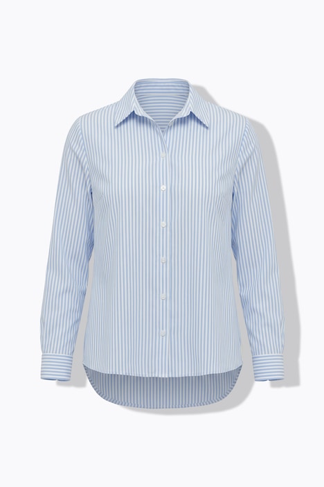 Hemdbluse, A-Linie, Streifen, Seiten-Zierband