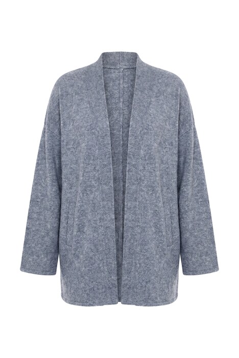 Kimono-Strickjacke, Schalkragen, ohne Verschluss, Langarm