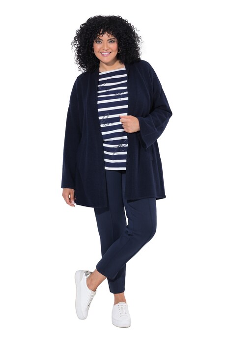 Kimono-Strickjacke, Schalkragen, ohne Verschluss, Langarm