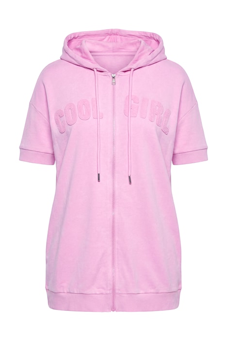 Mikina na zip , volný střih, froté nápis COOL GIRL