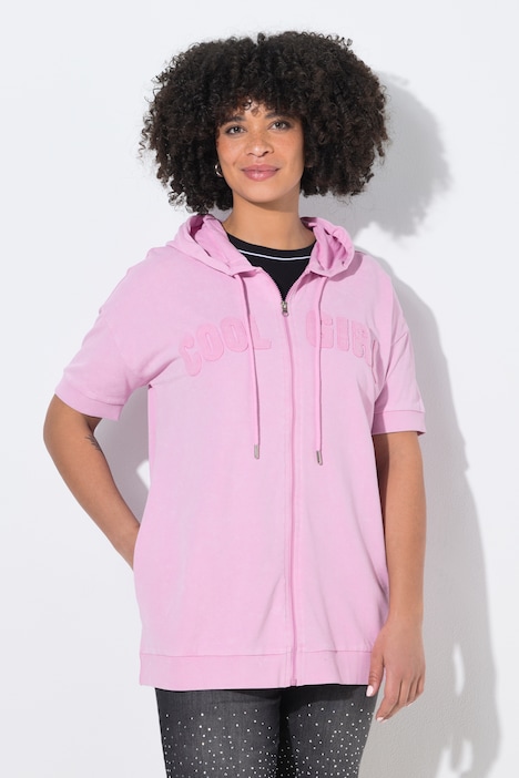 Sweatjacke, Loose Fit, COOL GIRL Frottee-Schriftzug