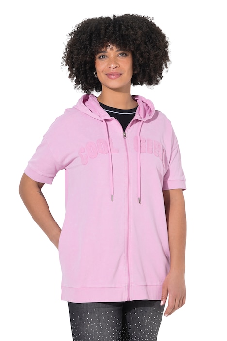 Mikina na zip , volný střih, froté nápis COOL GIRL